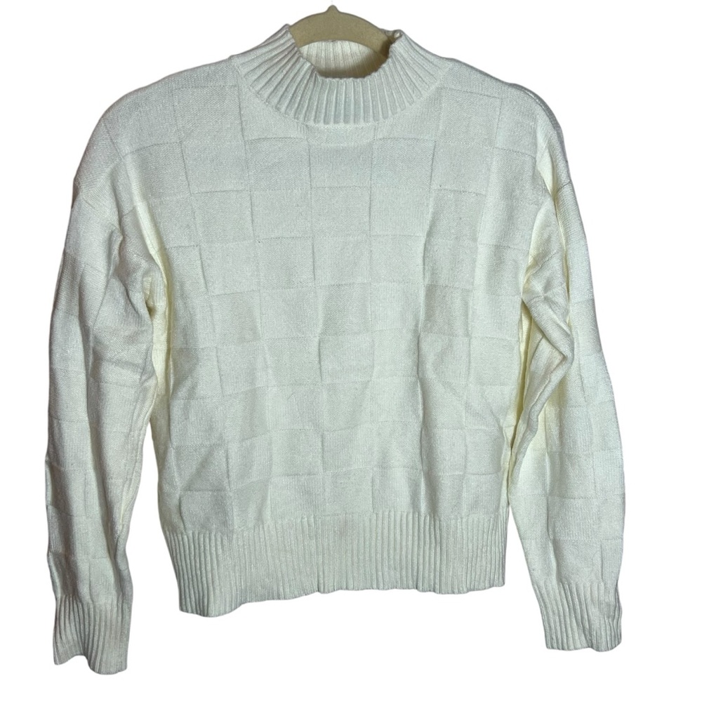 Zaful Mock Neck Soft Basket Weave Texture Sweater, Small US 4